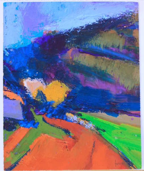 paesaggio tempera su carta<br> 134 x 125 mm<br> archivio Alessio Saccardo