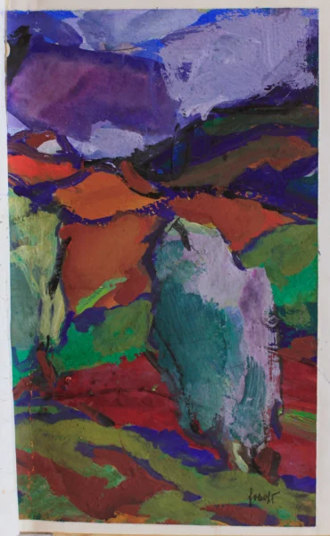 studio per paesaggio tempera su carta<br> 178 x 110 mm<br> archivio Alessio Saccardo