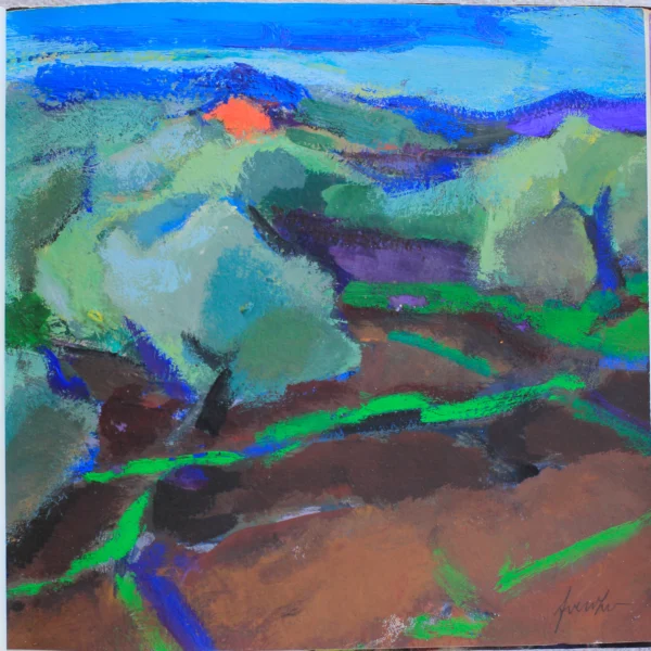 Sicilia – pressi di Stazzo tempera su carta<br> 198 x 193 mm<br> archivio Alessio Saccardo