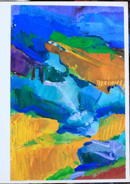 studio di paesaggio tempera su carta<br> 188 x 120 mm<br> archivio Alessio Saccardo